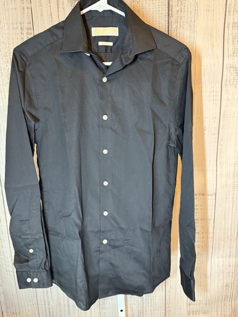 Michael Kors Men’s Dress Shirt 14 32/33 Black Cotton Slim Fit